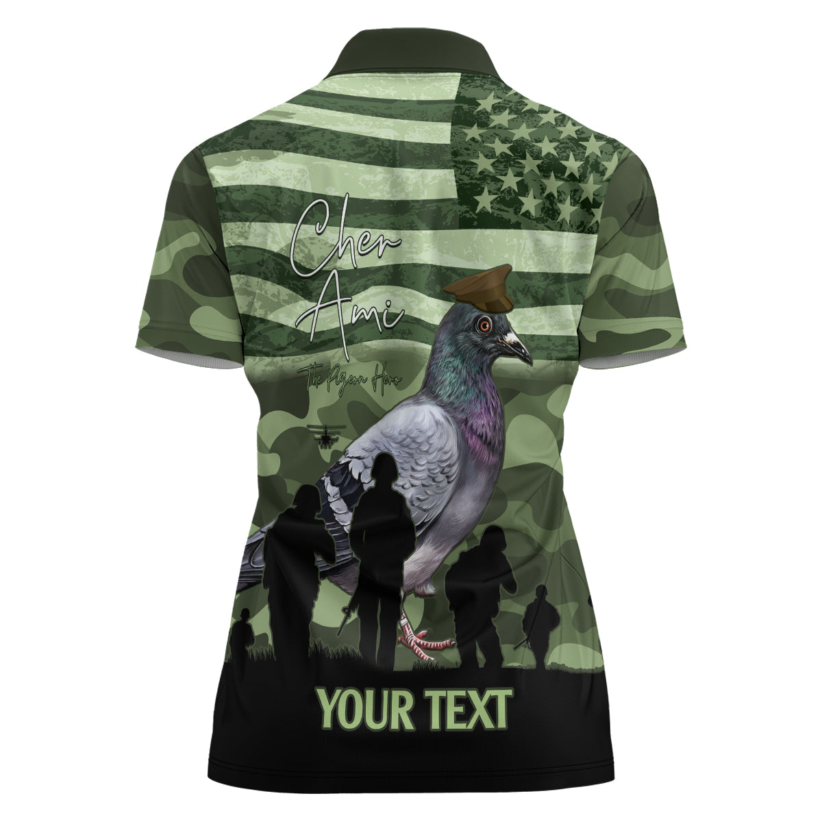Personalized USA Cher Ami Women Polo Shirt Lest We Forget Pigeon Hero - Wonder Print Shop