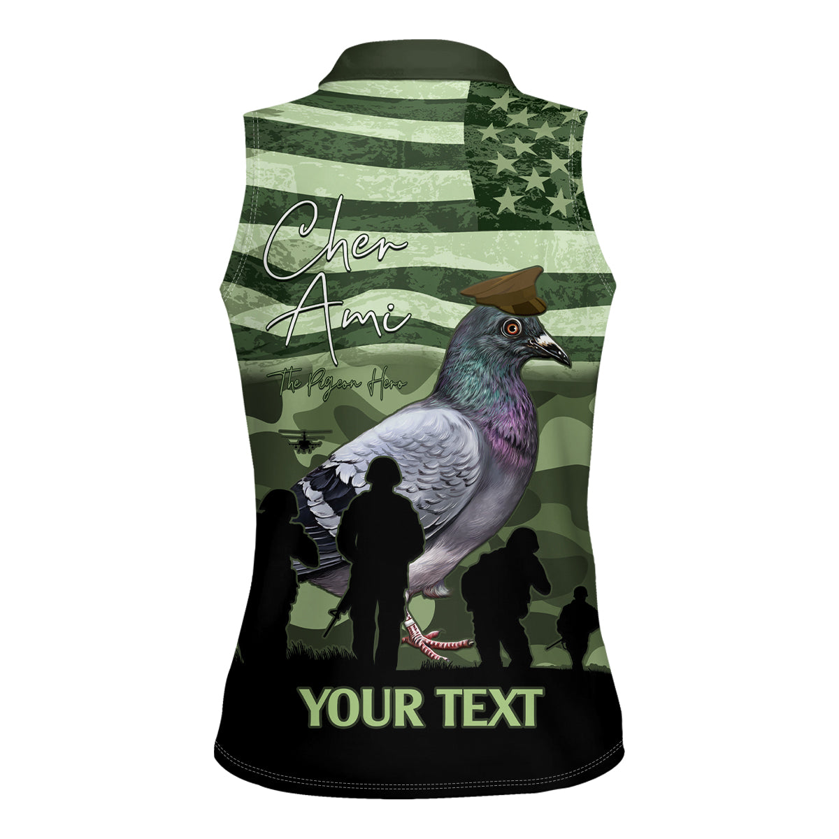 Personalized USA Cher Ami Women Sleeveless Polo Shirt Lest We Forget Pigeon Hero - Wonder Print Shop