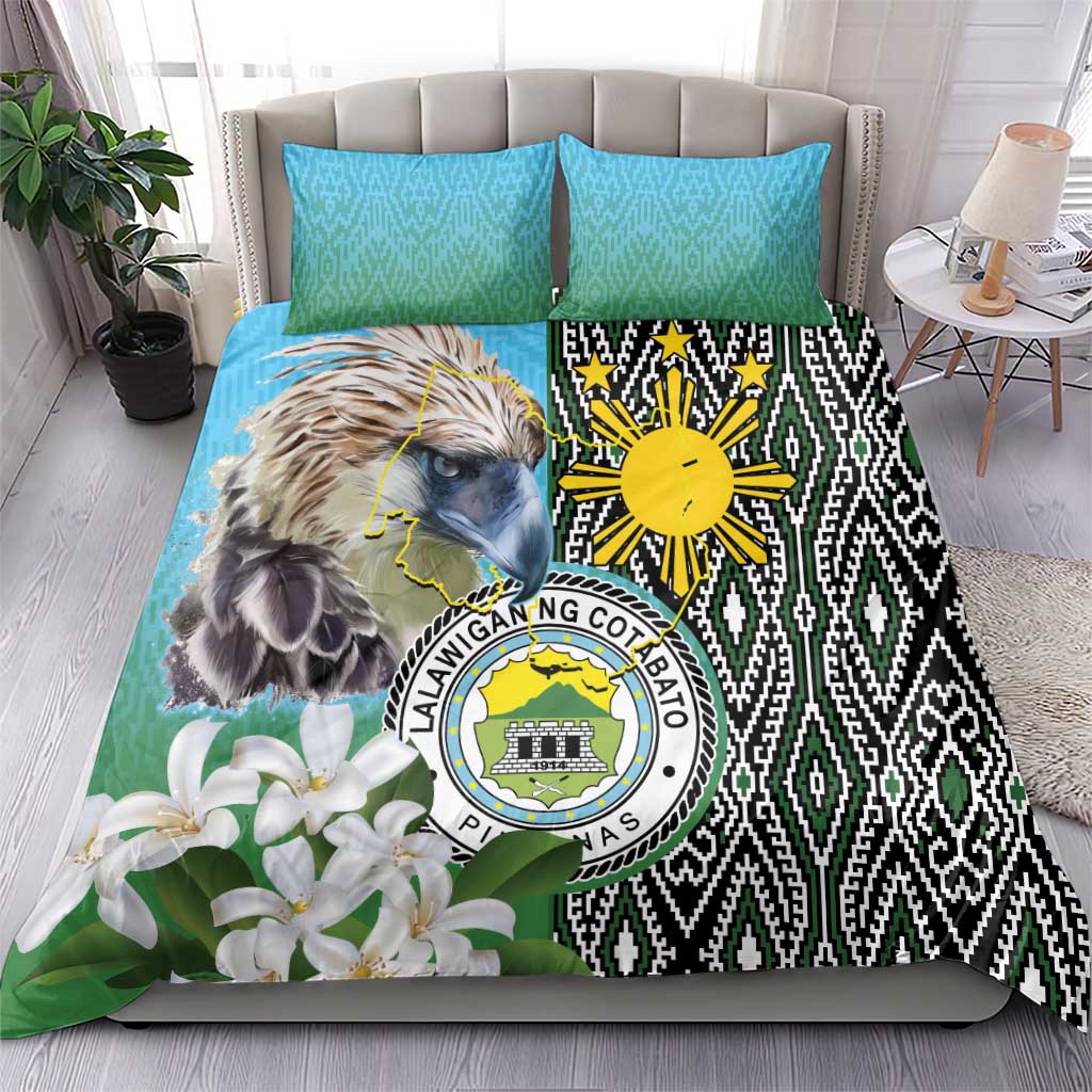Cotabato Philippines Province Bedding Set Filipino Eagle Sampaguita Tinalak Pattern