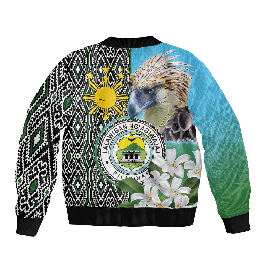 Cotabato Philippines Province Bomber Jacket Filipino Eagle Sampaguita Tinalak Pattern