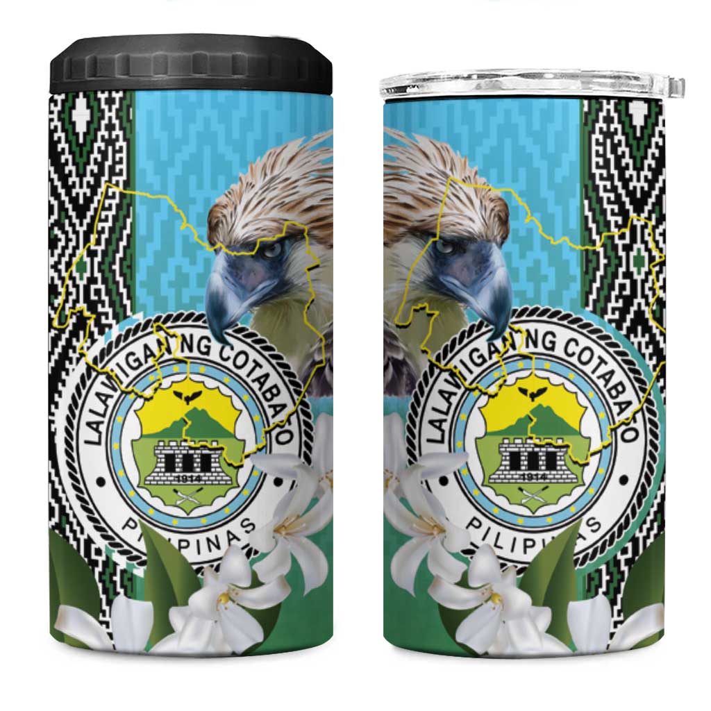 Cotabato Philippines Province 4 in 1 Can Cooler Tumbler Filipino Eagle Sampaguita Tinalak Pattern