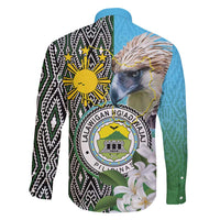 Cotabato Philippines Province Family Matching Off Shoulder Short Dress and Hawaiian Shirt Filipino Eagle Sampaguita Tinalak Pattern
