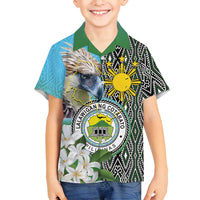 Cotabato Philippines Province Family Matching Off Shoulder Short Dress and Hawaiian Shirt Filipino Eagle Sampaguita Tinalak Pattern