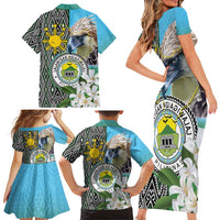 Cotabato Philippines Province Family Matching Short Sleeve Bodycon Dress and Hawaiian Shirt Filipino Eagle Sampaguita Tinalak Pattern