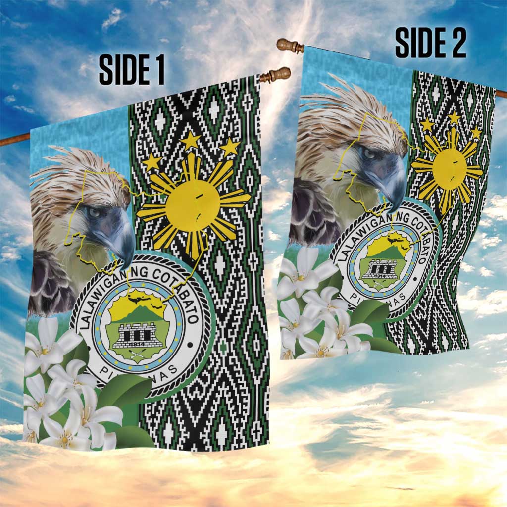 Cotabato Philippines Province Garden Flag Filipino Eagle Sampaguita Tinalak Pattern