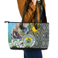 Cotabato Philippines Province Leather Tote Bag Filipino Eagle Sampaguita Tinalak Pattern