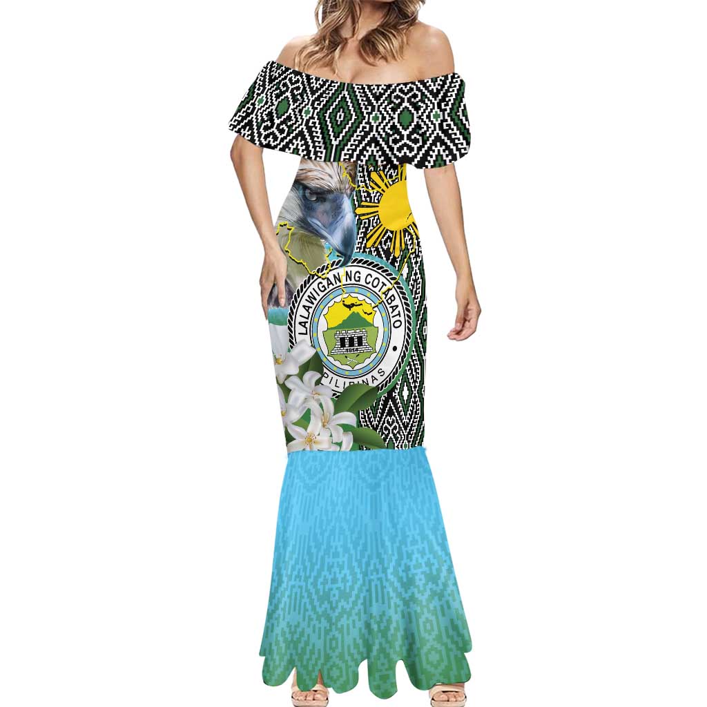 Cotabato Philippines Province Mermaid Dress Filipino Eagle Sampaguita Tinalak Pattern