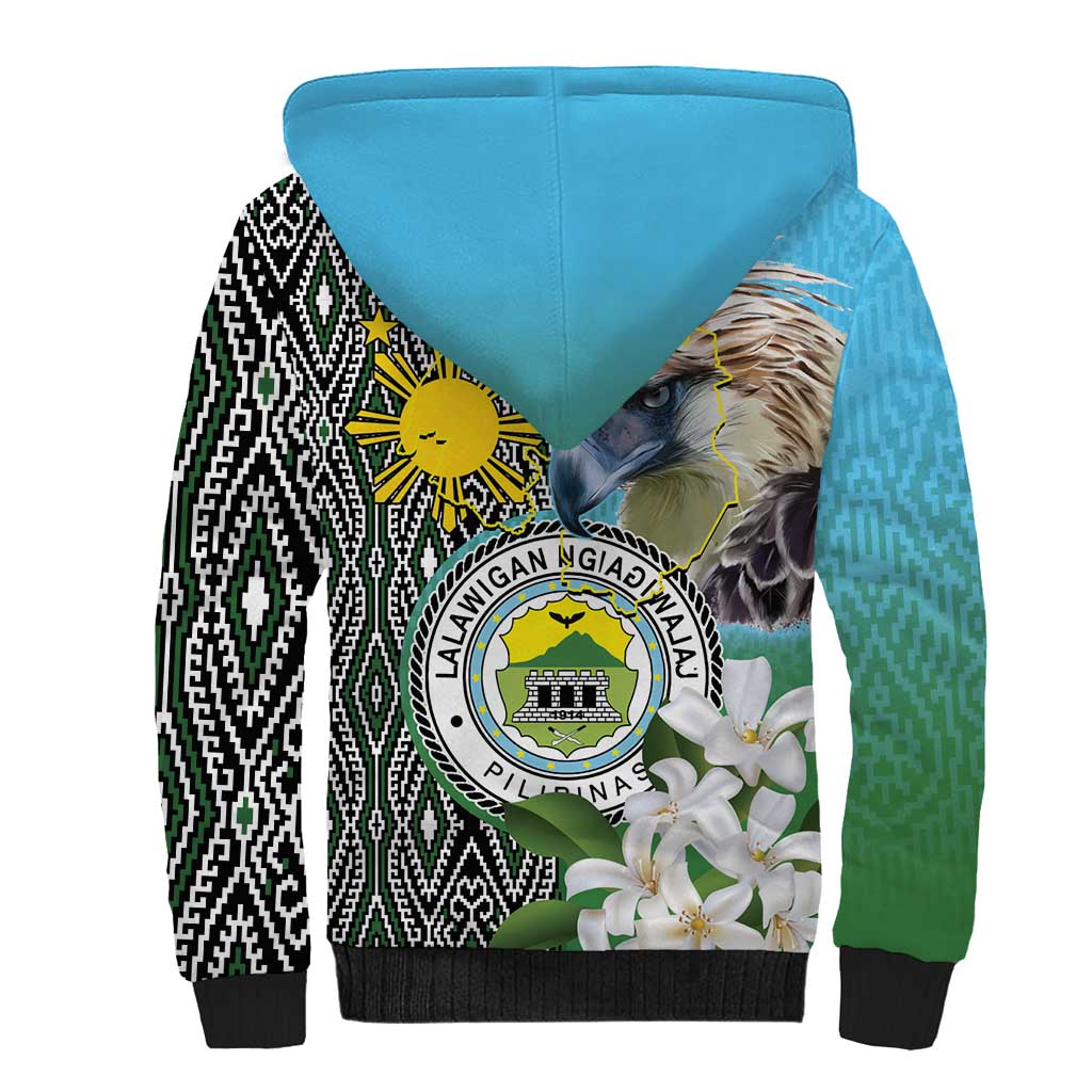 Cotabato Philippines Province Sherpa Hoodie Filipino Eagle Sampaguita Tinalak Pattern
