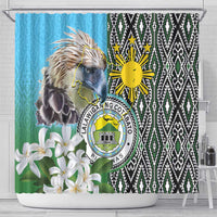 Cotabato Philippines Province Shower Curtain Filipino Eagle Sampaguita Tinalak Pattern