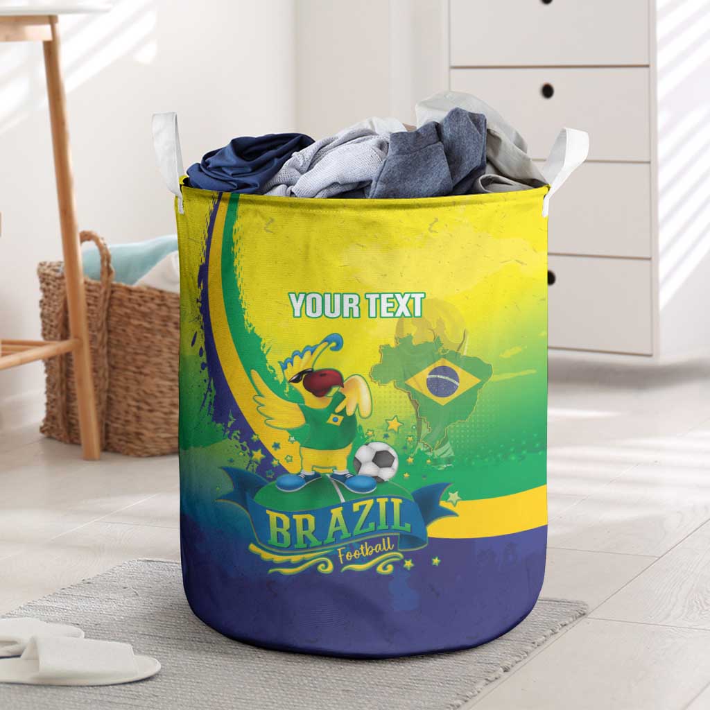 Brazil Football 2026 Custom Laundry Basket Come On Selecao Brasil Parrot Mascot