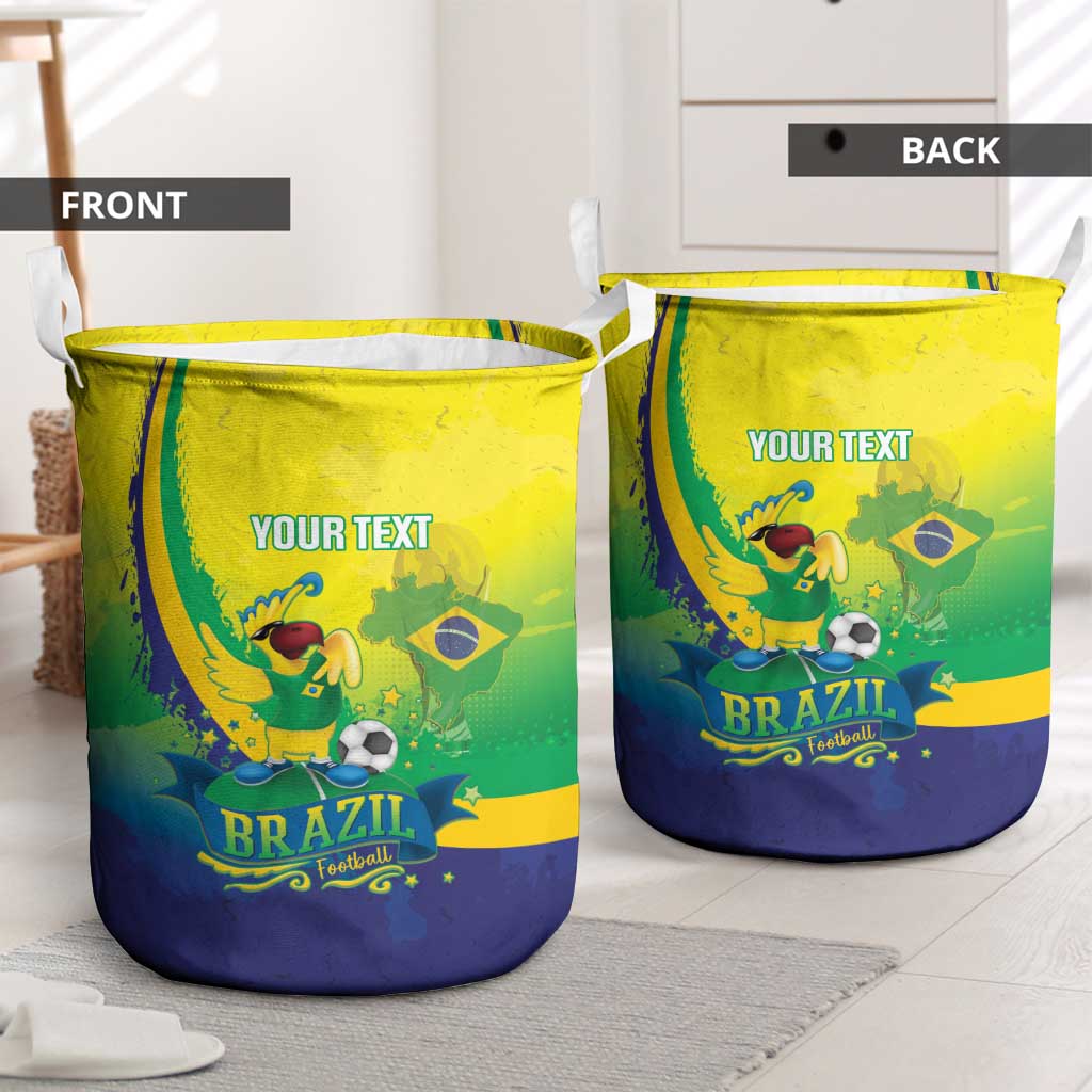 Brazil Football 2026 Custom Laundry Basket Come On Selecao Brasil Parrot Mascot