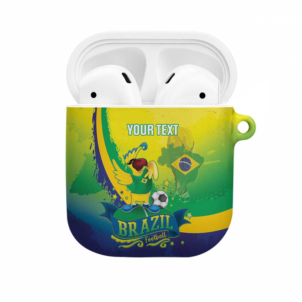 Brazil Football 2026 Custom AirPods Case Come On Selecao Brasil Parrot Mascot