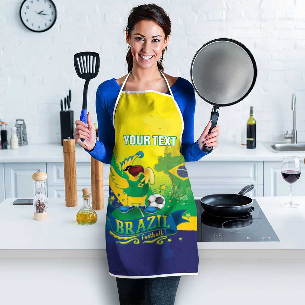 Brazil Football 2026 Custom Apron Come On Selecao Brasil Parrot Mascot
