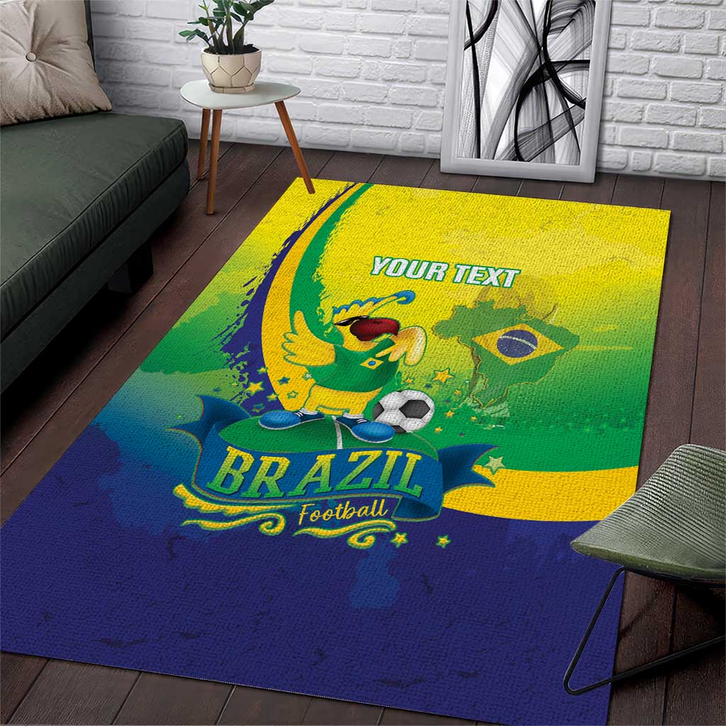 Brazil Football 2026 Custom Area Rug Come On Selecao Brasil Parrot Mascot