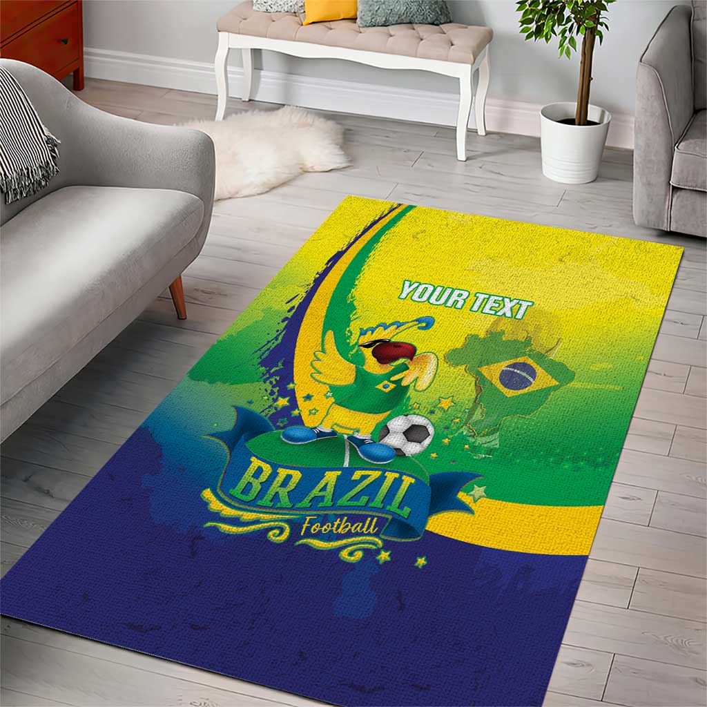 Brazil Football 2026 Custom Area Rug Come On Selecao Brasil Parrot Mascot