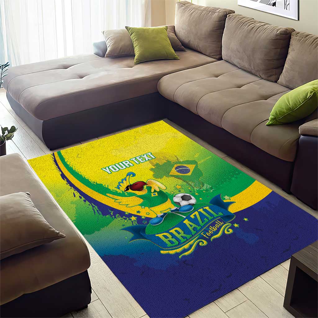 Brazil Football 2026 Custom Area Rug Come On Selecao Brasil Parrot Mascot
