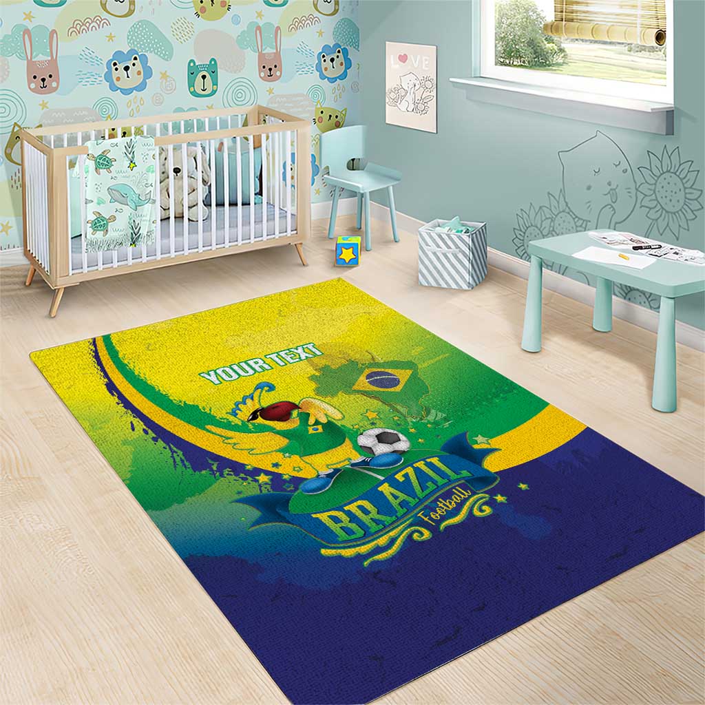 Brazil Football 2026 Custom Area Rug Come On Selecao Brasil Parrot Mascot