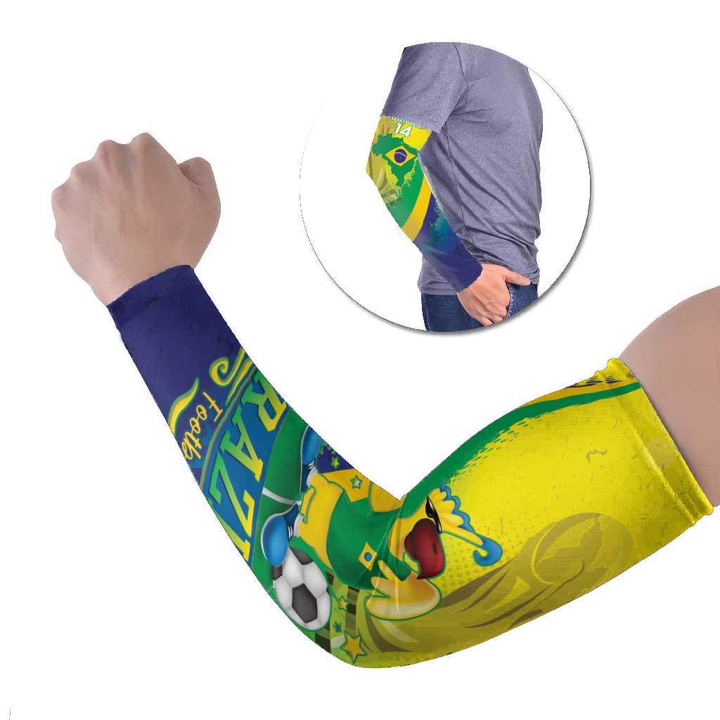 Brazil Football 2026 Custom Arm Sleeves Come On Selecao Brasil Parrot Mascot