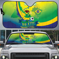 Brazil Football 2026 Custom Auto Sun Shade Come On Selecao Brasil Parrot Mascot