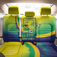 Brazil Football 2026 Custom Back Car Seat Cover Come On Selecao Brasil Parrot Mascot