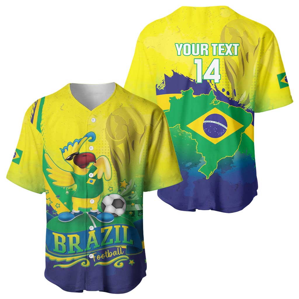 Brazil Football 2026 Custom Baseball Jersey Come On Selecao Brasil Parrot Mascot
