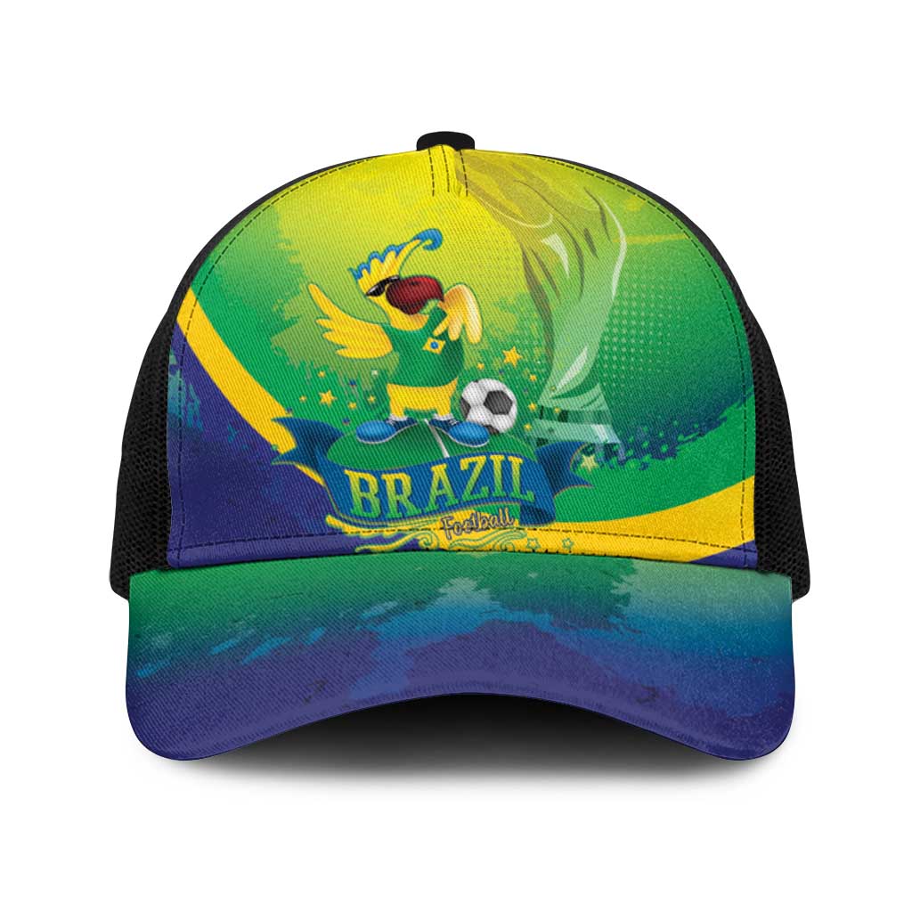 Brazil Football 2026 Baseball Net Cap Come On Selecao Brasil Parrot Mascot