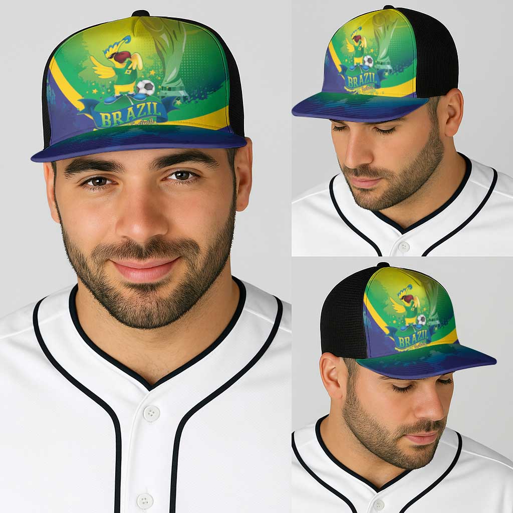 Brazil Football 2026 Baseball Net Cap Come On Selecao Brasil Parrot Mascot