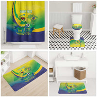 Brazil Football 2026 Custom Bathroom Set Come On Selecao Brasil Parrot Mascot