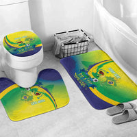 Brazil Football 2026 Custom Bathroom Set Come On Selecao Brasil Parrot Mascot