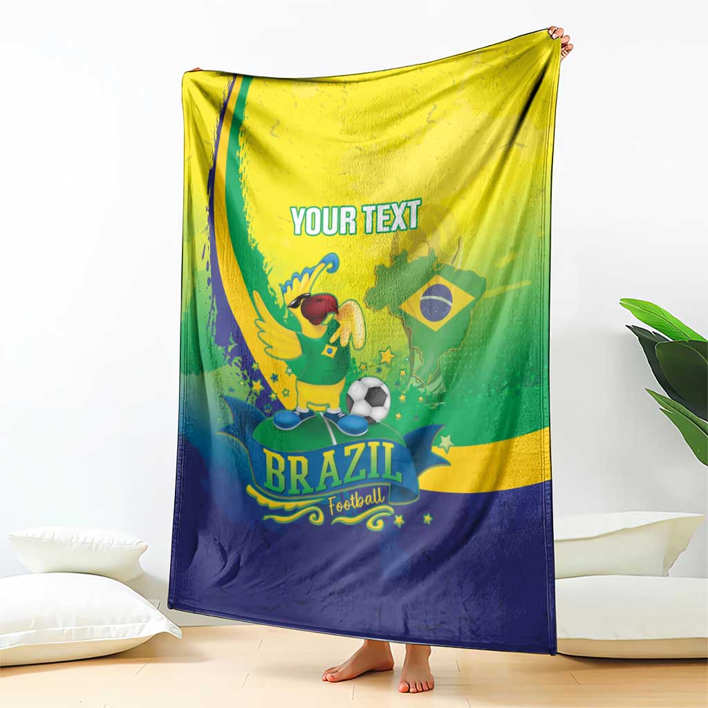 Brazil Football 2026 Custom Blanket Come On Selecao Brasil Parrot Mascot