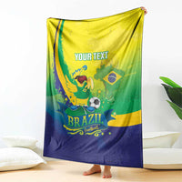 Brazil Football 2026 Custom Blanket Come On Selecao Brasil Parrot Mascot