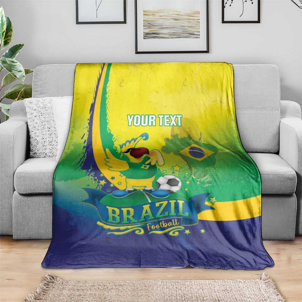 Brazil Football 2026 Custom Blanket Come On Selecao Brasil Parrot Mascot