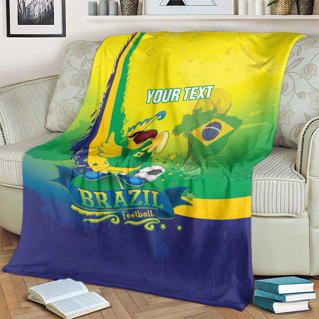 Brazil Football 2026 Custom Blanket Come On Selecao Brasil Parrot Mascot