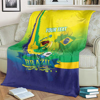 Brazil Football 2026 Custom Blanket Come On Selecao Brasil Parrot Mascot