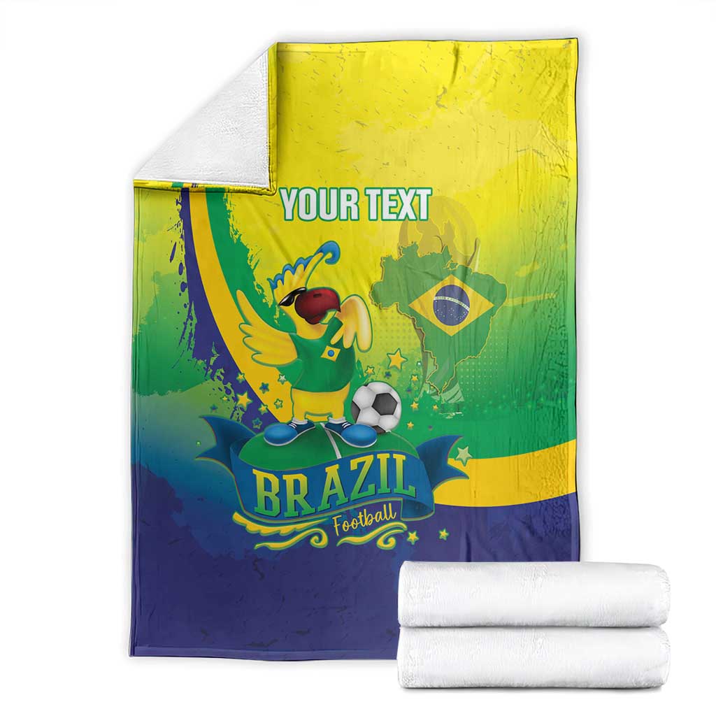 Brazil Football 2026 Custom Blanket Come On Selecao Brasil Parrot Mascot