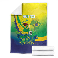 Brazil Football 2026 Custom Blanket Come On Selecao Brasil Parrot Mascot
