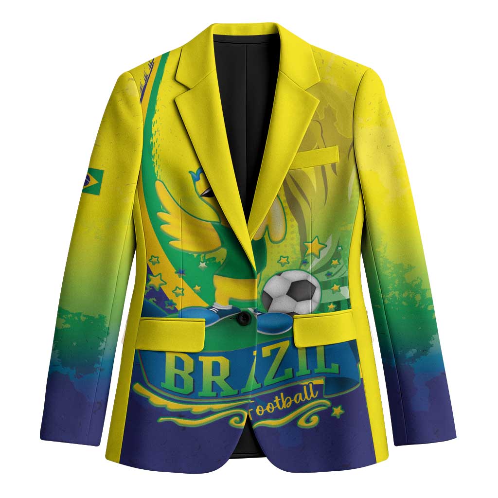 Brazil Football 2026 Custom Blazer Come On Selecao Brasil Parrot Mascot