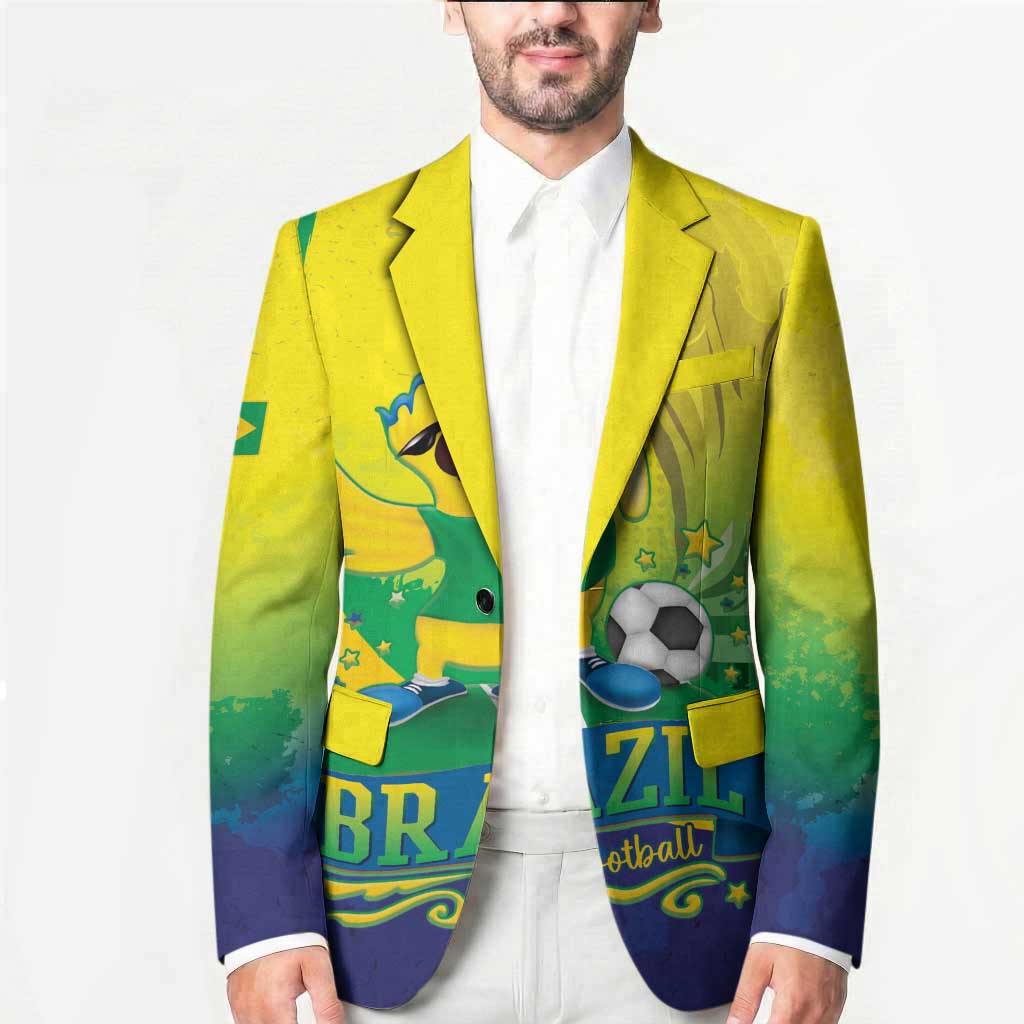 Brazil Football 2026 Custom Blazer Come On Selecao Brasil Parrot Mascot