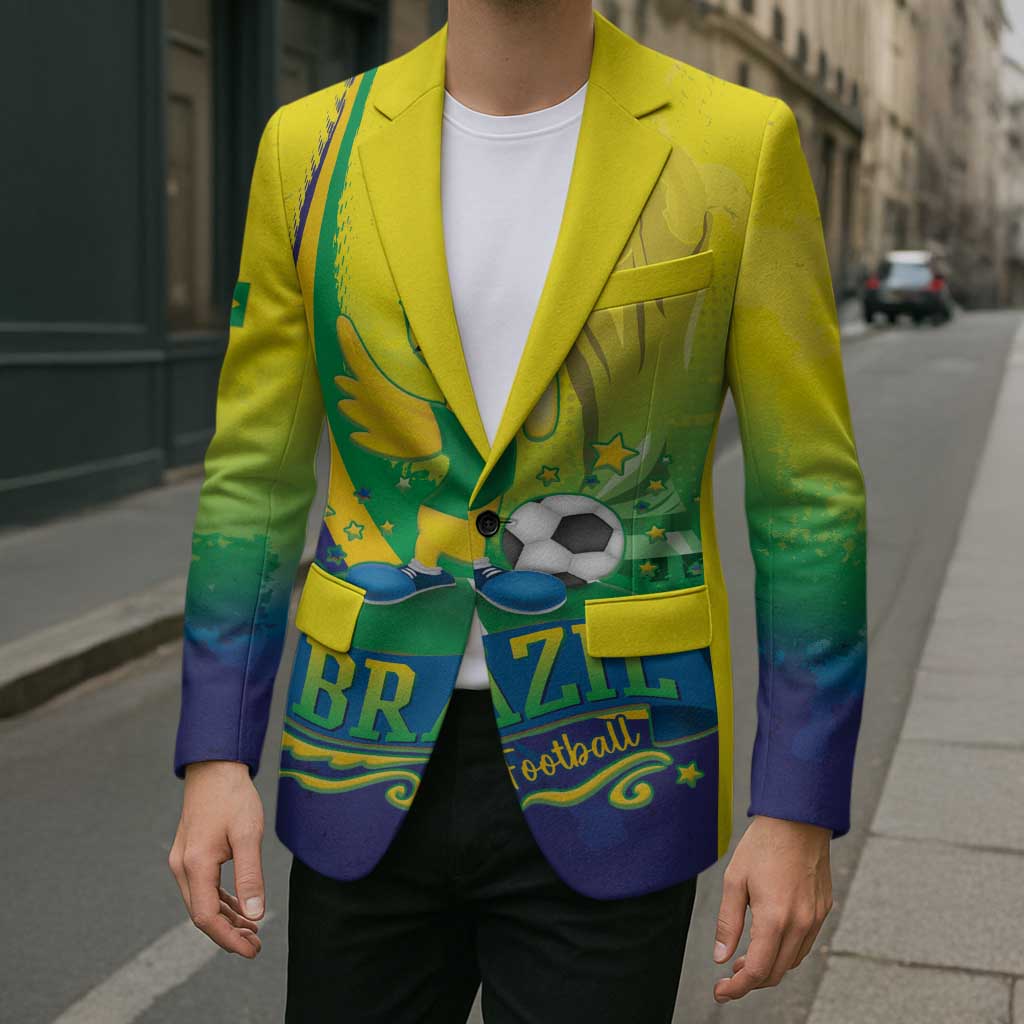 Brazil Football 2026 Custom Blazer Come On Selecao Brasil Parrot Mascot