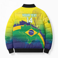 Brazil Football 2026 Custom Bomber Puffer Jacket Come On Selecao Brasil Parrot Mascot