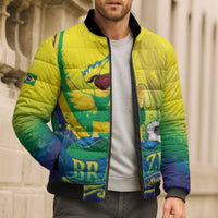 Brazil Football 2026 Custom Bomber Puffer Jacket Come On Selecao Brasil Parrot Mascot