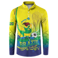Brazil Football 2026 Custom Button Sweatshirt Come On Selecao Brasil Parrot Mascot