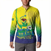 Brazil Football 2026 Custom Button Sweatshirt Come On Selecao Brasil Parrot Mascot