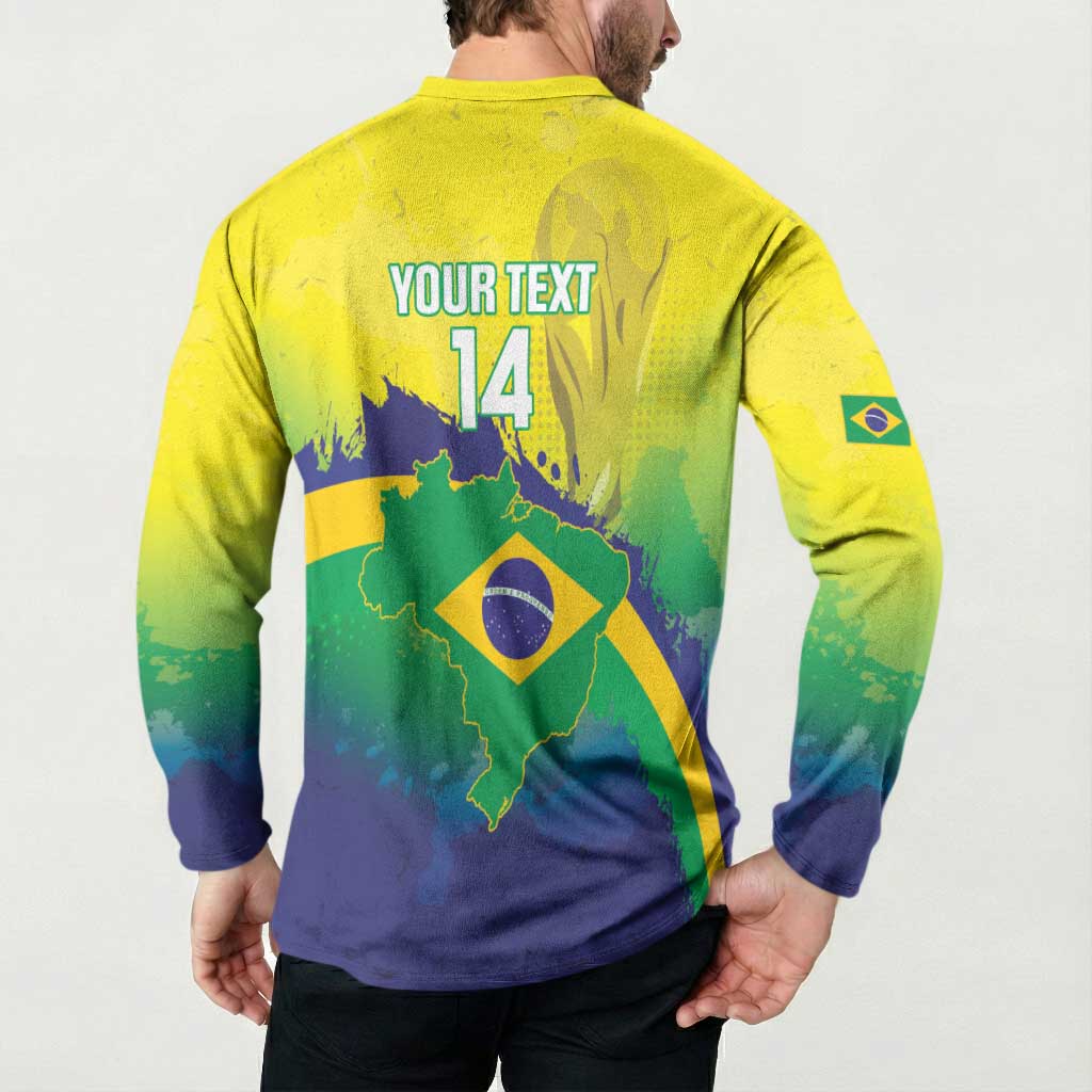 Brazil Football 2026 Custom Button Sweatshirt Come On Selecao Brasil Parrot Mascot