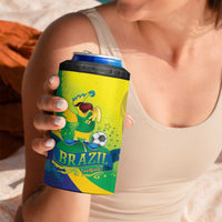 Brazil Football 2026 Custom 4 in 1 Can Cooler Tumbler Come On Selecao Brasil Parrot Mascot