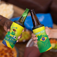 Brazil Football 2026 Custom 4 in 1 Can Cooler Tumbler Come On Selecao Brasil Parrot Mascot