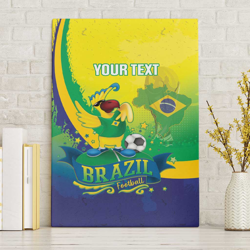 Brazil Football 2026 Custom Canvas Wall Art Come On Selecao Brasil Parrot Mascot