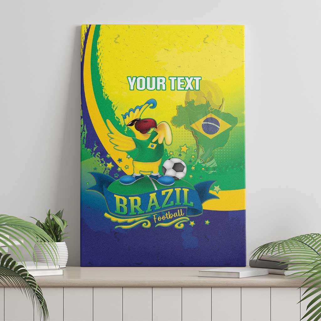 Brazil Football 2026 Custom Canvas Wall Art Come On Selecao Brasil Parrot Mascot