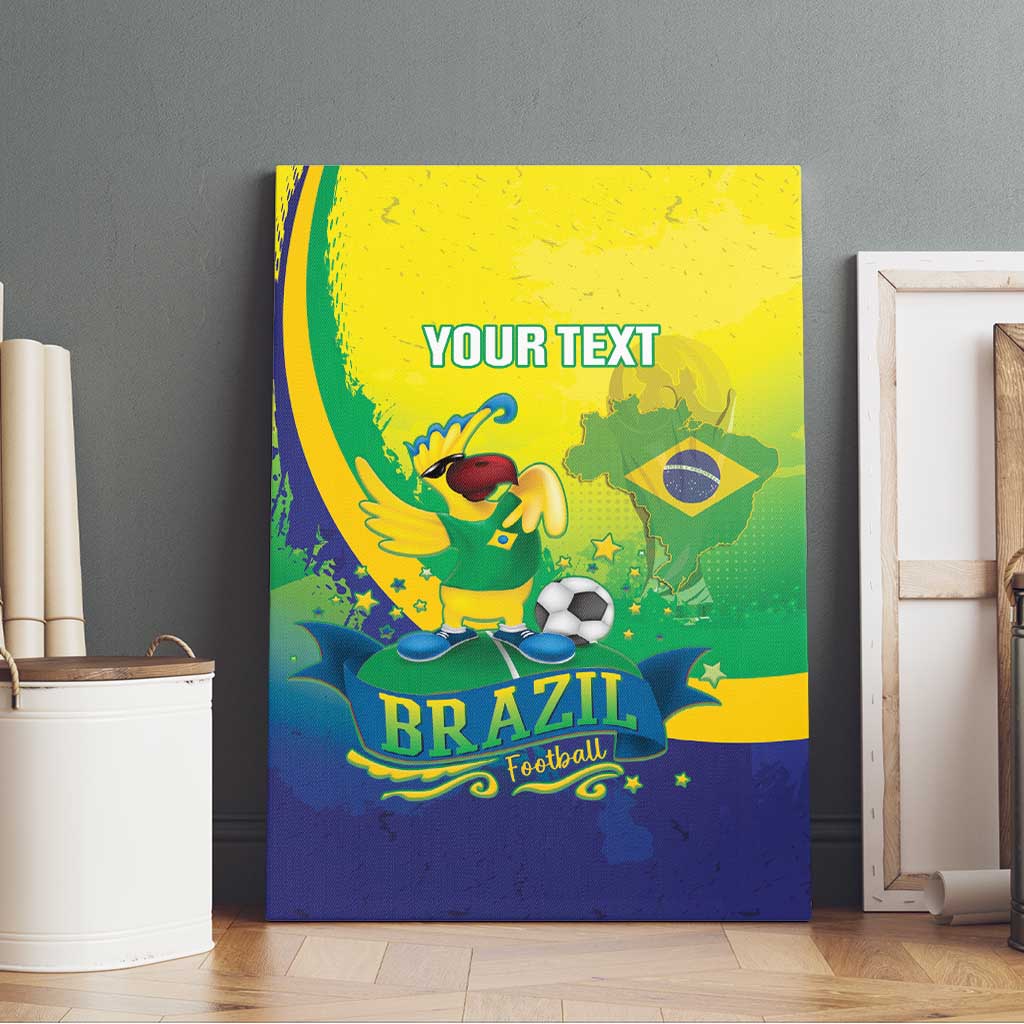 Brazil Football 2026 Custom Canvas Wall Art Come On Selecao Brasil Parrot Mascot