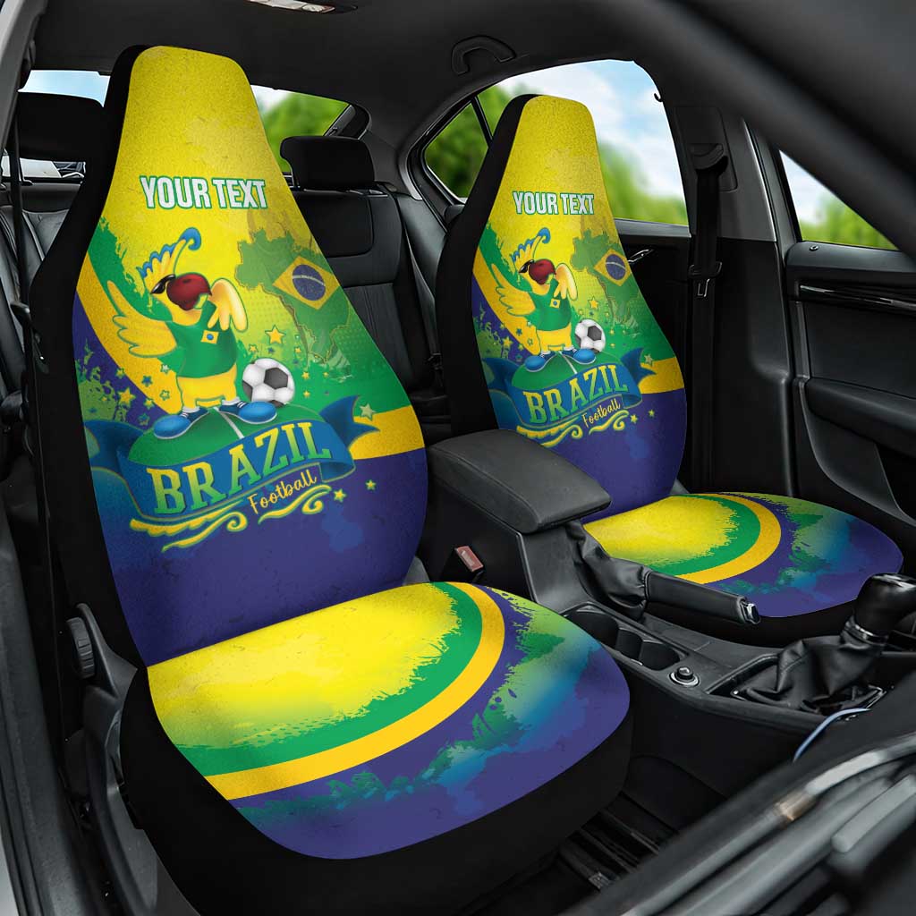 Brazil Football 2026 Custom Car Seat Cover Come On Selecao Brasil Parrot Mascot